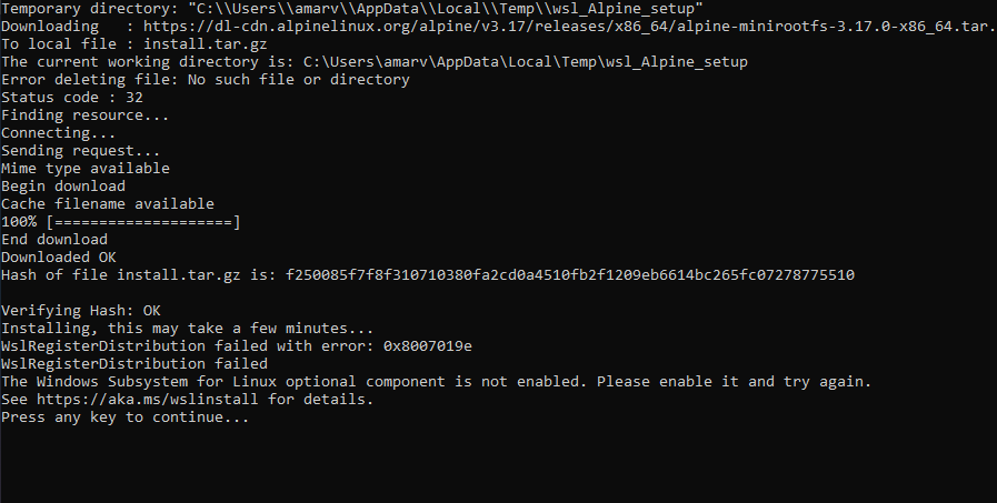 Error on Alpine Linux on VPS